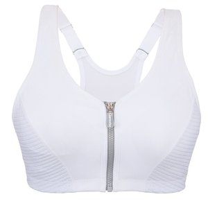 Glamorise SPORT Bra 32DD (HIGH-IMPACT) Wicking (RACERBACK) Stretch WHITE NEW